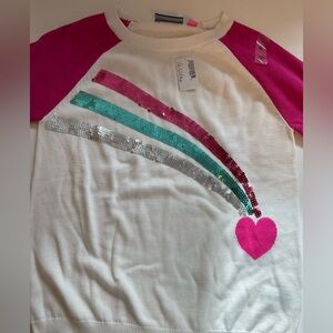 NWT The Children’s Place heart glitter sweater.